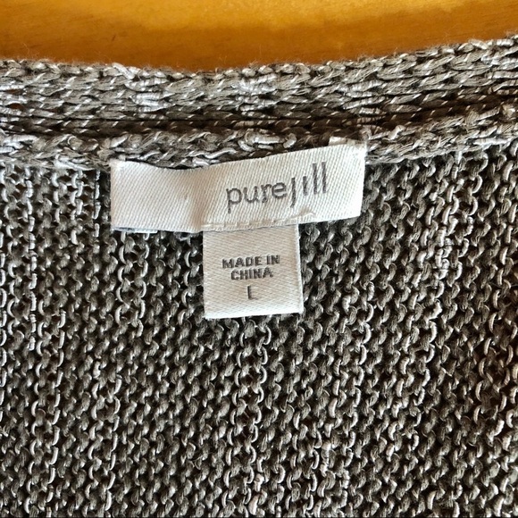 Pure Jill open front space dye sweater taupe Large - Picture 7 of 9